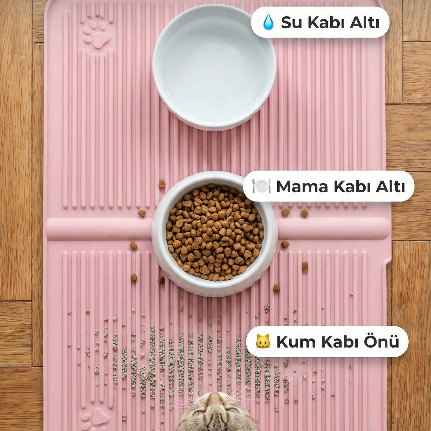 Silikon Kum & Mama Matı — Katlanabilir, Yıkanabilir